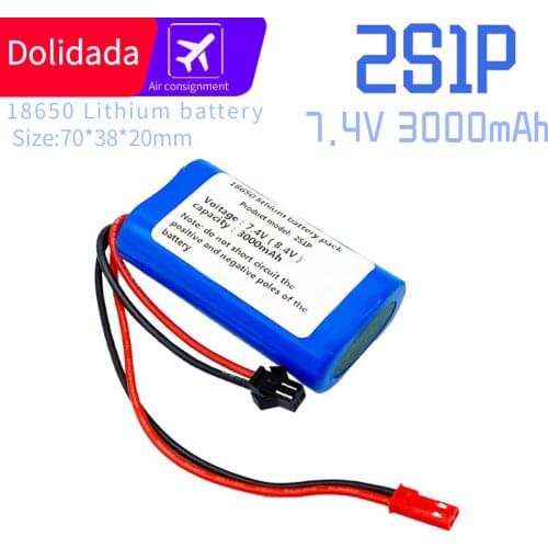 7.4V 3000mAH Li-po Batery 2S1P 20C 18650 Lithium battery pack toys battery for remote control helicopter 7.4 V 3000 mAh