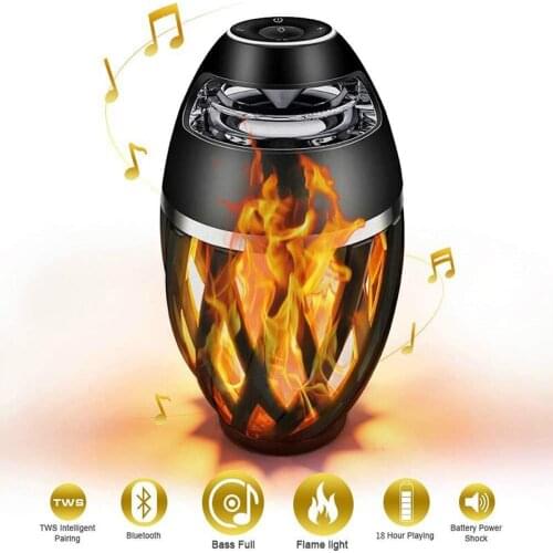 LED Flame Light Bluetooth Speaker Wireless Portable Speaker Loudspeaker Player LED Flame Torch Light Flicker Light Soundbar