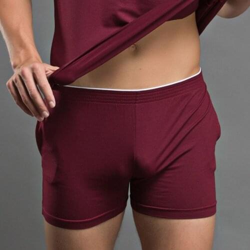 New Brand Mens Boxers Comfortable Sexy Male Underwear U Convex Pouch Breathable Boxer Shorts Large Size Pure Color Underpants
