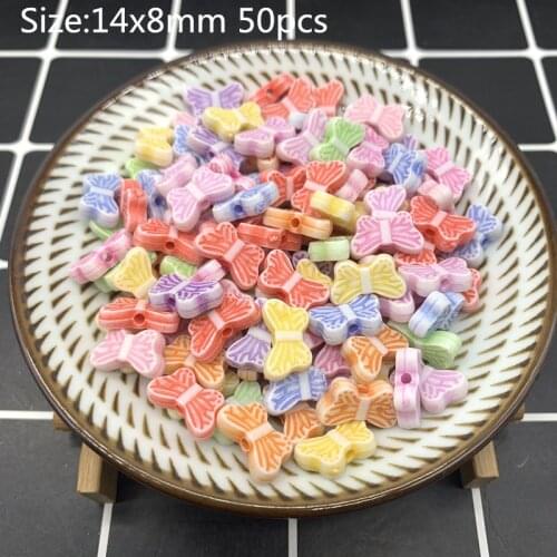 50pcs 14x8mm Acrylic Beads Earrings Necklace Accessories Beads For Jewelry Making DIY Jewelry Necklace Accessories#08