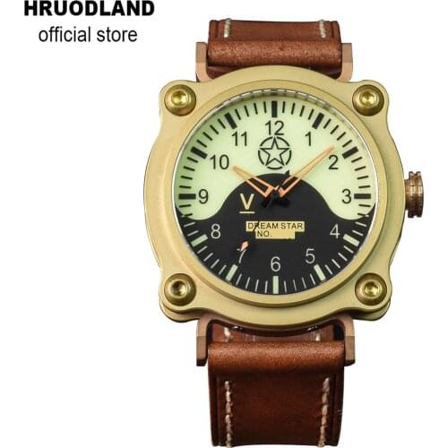 Hruodland SW200 Limited Edition Bronze Men Automatic Watches Sapphire Crystal 5ATM Square Mechanical Unique Wristwatch for Male