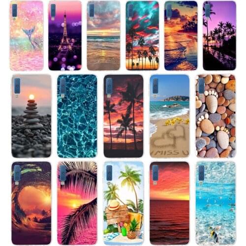 71AA summer Beach Scene at Sunset gift Soft Silicone Tpu Cover phone Case for Samsung Galaxy A6 Plus 2018 A7 2018 A9 star Lite