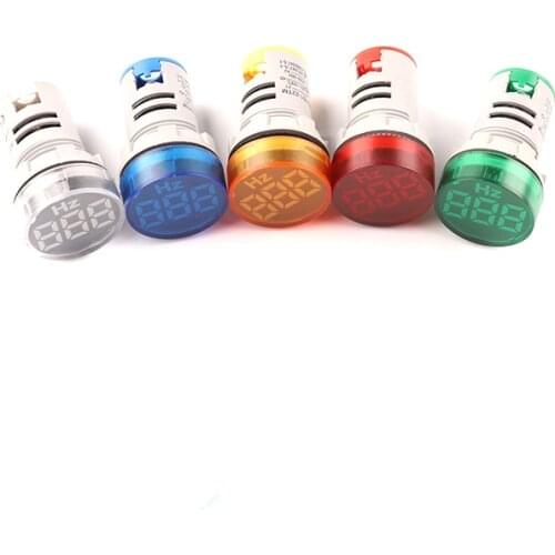 22mm Voltage Range AC50-500V Frosted Surface Digital Display Hertz Meter Frequency Meter Indicator 0-99Hz Tester Signal Light