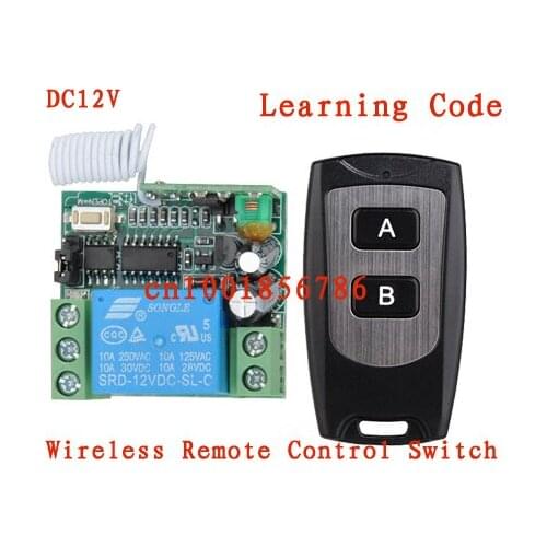 DC 12V 10A 1CH Wireless RF Remote Control Switch System 315mhz/433.92mhz Learning Code