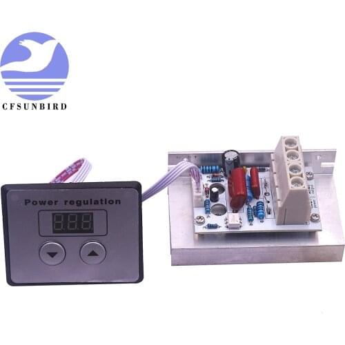 AC 220V 10000W 80A Digital Control SCR Electronic Voltage Regulator 10-220V Speed Control Dimmer Thermostat + Digital Meters