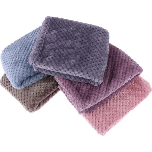 Flannel Fleece Throw Blanket Soft Travel Blanket Solid Color Bedspread Plush Cover For Bed Sofa Warm Gift