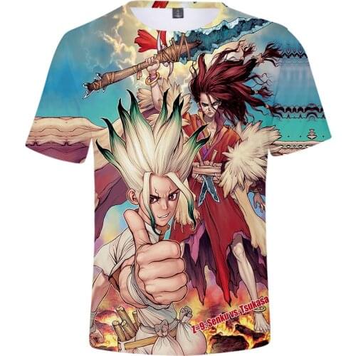 Japanese Anime Dr.Stone T Shirt Summer Unisex 3D Print Dr.Stone Comic T Shirt Oversized Casual Sweatshirt For Couple T-shirt