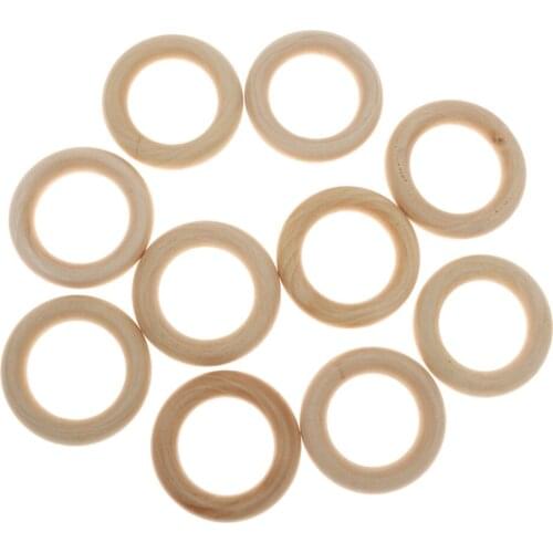 10pcs Natural Wood Rings Circle 2-1/8" (55mm) Unfinished Wood for DIY Projects Pendant Connectors Jewelry Making