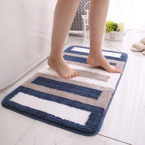 Modern Home Decor Carpet 2021 Thick Flocking Bathroom Bathtub Absorbent Foot Mat Kitchen Anti-skid Floor Protection Rugs