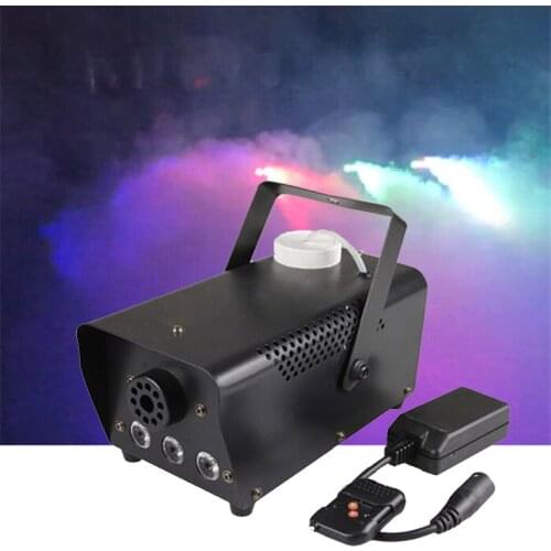 Mini LED Remote control Smoke Machine DJ Christmas Party Stage Light Fogger Ejector Disco 500W Colorful professional Fog Machine