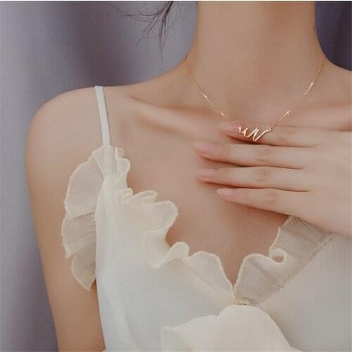 Fashion Wave Pendant Necklace Rose Gold Female Jewelry New Arrival Silver Plated Chain Clavicle Necklace Women Choker Bijou