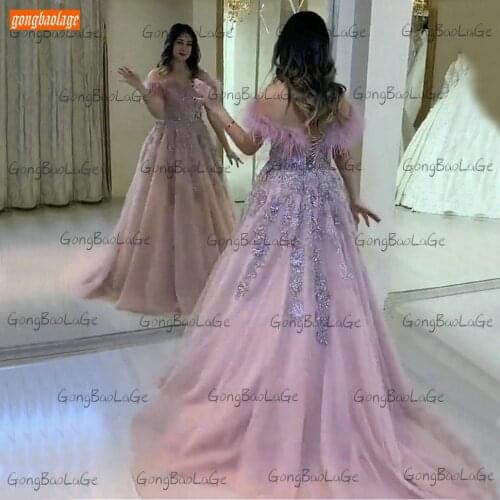 Fashion Pink Evening Gowns 2020 Custom Made Women Party Dress Long Appliqued Lace Up Formal Dresses Vestidos De Fiesta De Noche