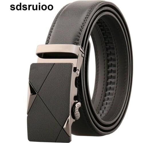Fashion Automatic Buckle Men Belt Cow Genuine Leather Belts For Men Alloy Buckle Male Strap Cowhide Strap High Quality