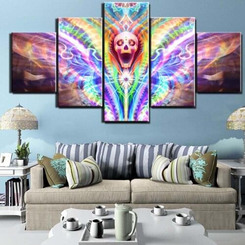 Modular Canvas Painting HD Prints 5 Panel Canvas Art Psychedelic Poster Wall Pictures Home Decor