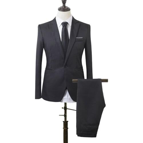 2 PCS Men Slim Fit Formal Business Tuxedos Suit Coat Pants Party Wedding Prom TT@88