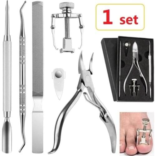 6pcs Set Cuticle Remover Kit Nail Clipper Trimmer for Cuticle Ingrown Nails Pedicure & Manicure Corrector Fixer Foot Care Tool