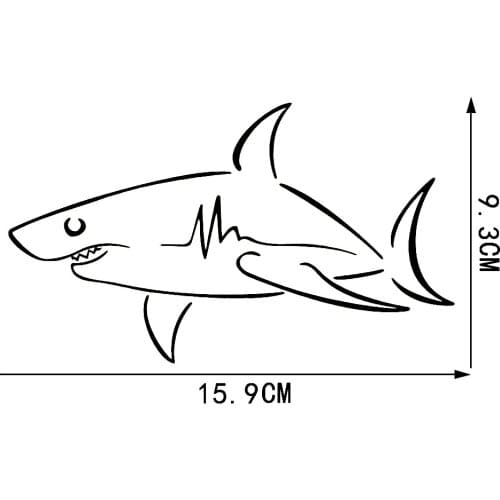 LLY-0681 Personality Marine Organism Shark Modeling Decal PVC Car Motorcycle Sunscreen Waterproof Creativity Decals Decor