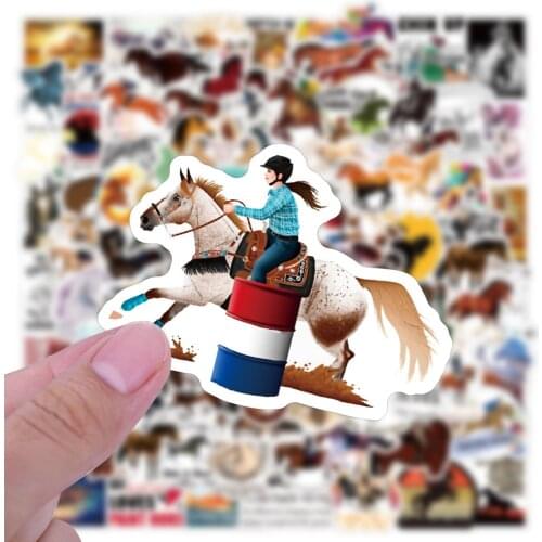 10/50PCS Equestrian Show Graffiti Stickers For Laptop Notebook Skateboard Computer Luggage Cartoon Decal Sticker