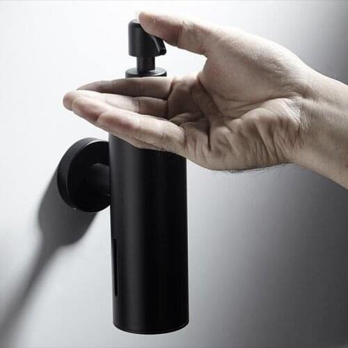2021 New 200ml Wall Mounted Bathroom Shower Soap and Lotion Dispenser Bottle Pump Stainless Steel Tower Shampoo Dispenser Black
