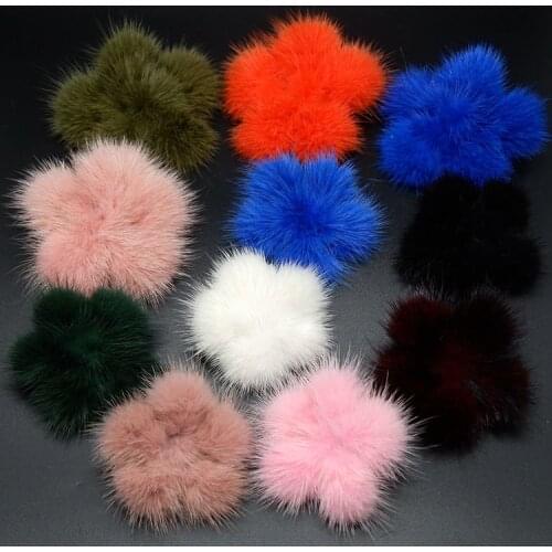 Mink Fur flower Rhinestones beaded brooch patches applique sew on beading Applique clothes HAT shoes decoration patch DIY