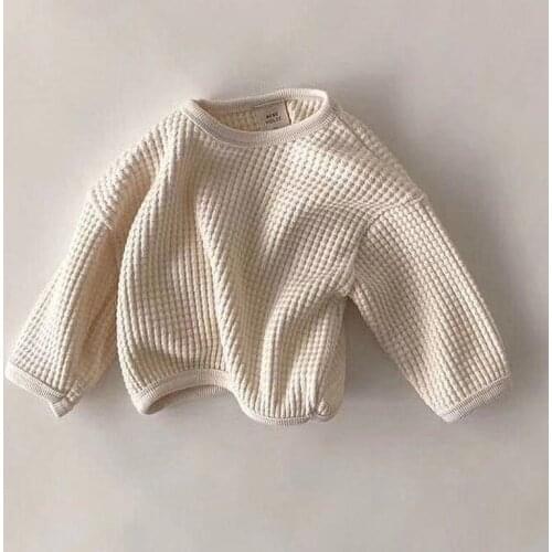 Autumn New Baby Blouse Waffle Toddler Boys Tops Brief Girls Clothes Casual Outfit