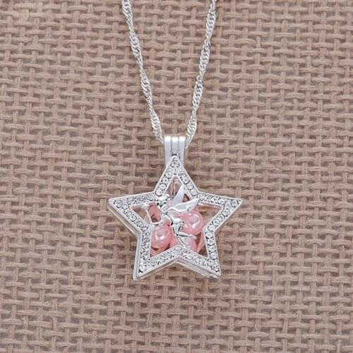 Pink Pearl Pendant Necklace Fairy Tail Party Wedding Fashion Jewelry Women Gift Chain Long Choker Custom Name Necklace