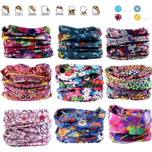 Flower Series Hiking Scarf Sport Headwear Women Reversible Bandanas Turban Hand Band Magic Scarves Outdoor Cycling Headband