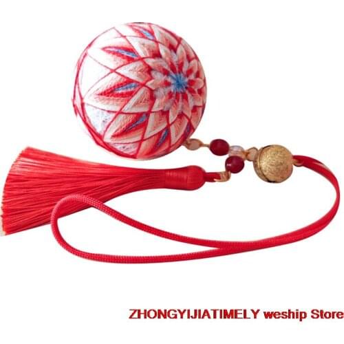Mars red Temari hand ball/Temari ball Material package(make by yourself) DIY Key buckle Pendant gift