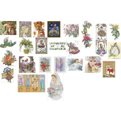 Girls scenery 25 photoes choose , 100% cotton threads Cross stitch sets styles Lovely Counted Cross Stitch Kit 5