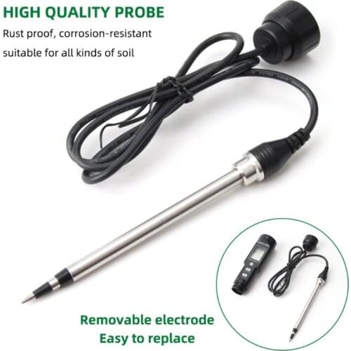 High Quality Probe EC Soil Meter Waterproof Digital EC Soil Tester Soil Analyzer High Accuracy Garden Orchard Farm Test