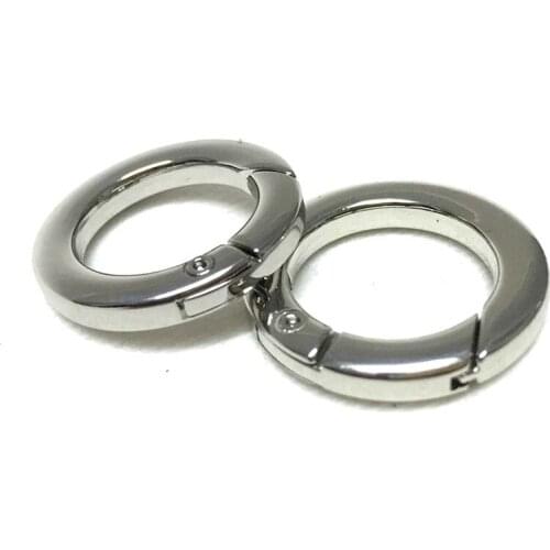 0.75 Inch (20mm) Spring Gate Rings, Nickel Finish