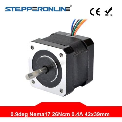 0.9deg 6 Leads Nema 17 Stepper Motor Unipolar 26Ncm(36.8oz.in) 0.4A 42x42x39mm for 3D Printer/ Extruder Motor