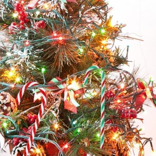 10pcs Acrylic Candy Canes Christmas Decoration Sugar Cane Tree Hanging Year New Supplies For Home Christmas Ornaments Xmas