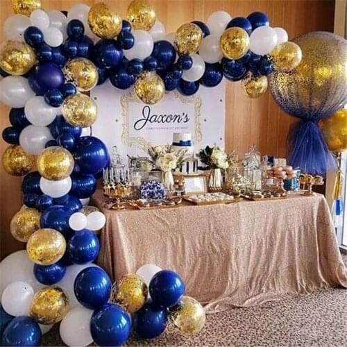 101pcs/set Ink Blue White Latex Balloon Chain Suit for Romantic Wedding Marriage Party Decoration Stand Balloon Birthday Baloon