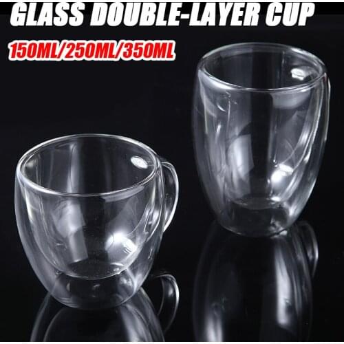 150-350ml Bottle Coffee Cup Heat-resistant Double Wall Glass Cup Beer Milk Lemon Juice Cup Drinkware Tea Mugs