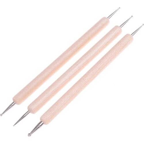 3Pcs/set Pottery Ceramic Tools Ball Styluses Tool for Embossing Pattern Clay Sculpting Modeling Making Polymer Clay Tool Kit
