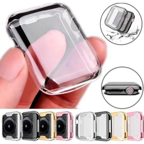 Cover for Apple Watch case 44mm 40mm iwatch 38mm 42mm Accessories soft TPU bumper screen protector apple watch Serie 5 4 3 6 Se