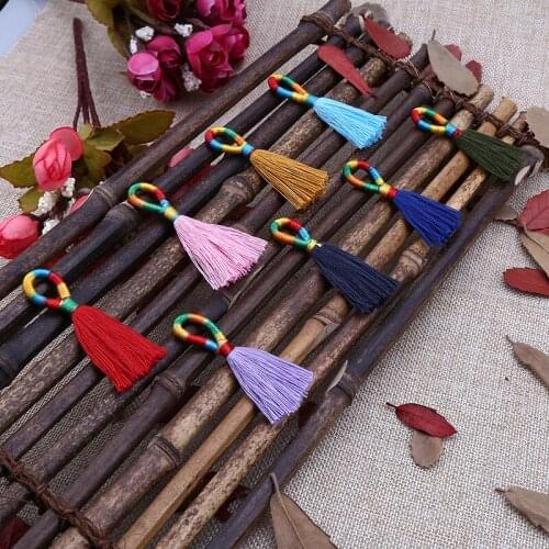 50pcs/lot Mini Colorful Polyester Silk Tassel Brush for Earring Charm Pendant Satin Tassels Diy Jewelry Making Findings