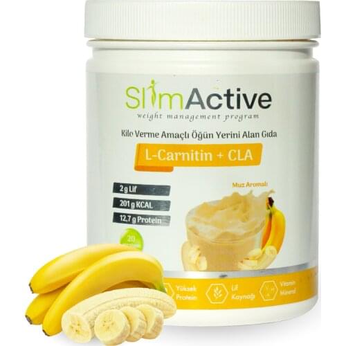 Slim Active Formula 1 Healthy Meal Nutritional Banana 420 g (Milk protein L-Carnitin CLA Prebiotic Stevia) slimming Product