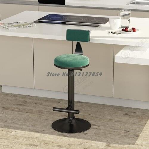 Bar Stools Light Luxury Bar Chairs Nordic Wrought Iron Backrest High Stools Modern Minimalist Front Desk Cafe Chairs