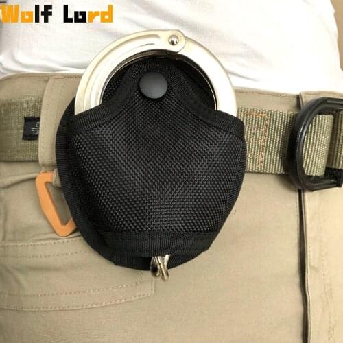 Handcuff Case Utility Tactical Belt Bag Heavy Duty Nylon Combat Handcuff Holder SWAT Fast Drawing Hunting Pouch Belt Black Snap
