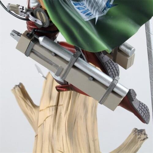 Attack on Titan Captain Levi Ackerman Trunk Standing Posture Battle Scene Action PVC 28CM Collectible Figure Toy Figurine Doll