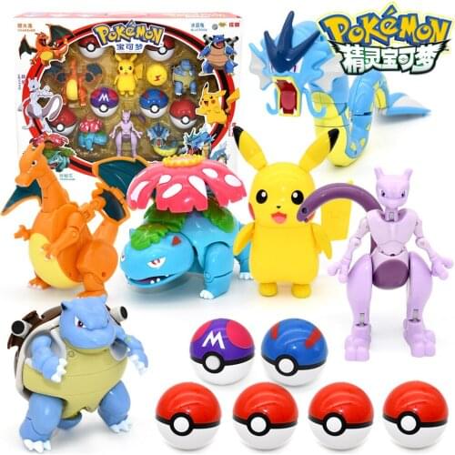Pokemon Deformation Action Figures Toys Takara Tomy Pokemon Cartoon Venusaur Mewtwo Anime Figure Model Dolls Toy for Kids Gifts