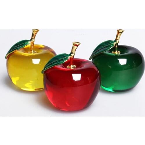 Crystal Apple Creative Gifts Gold Leaf Decoration Crafts Home Decoration Car Home Decoration Crafts