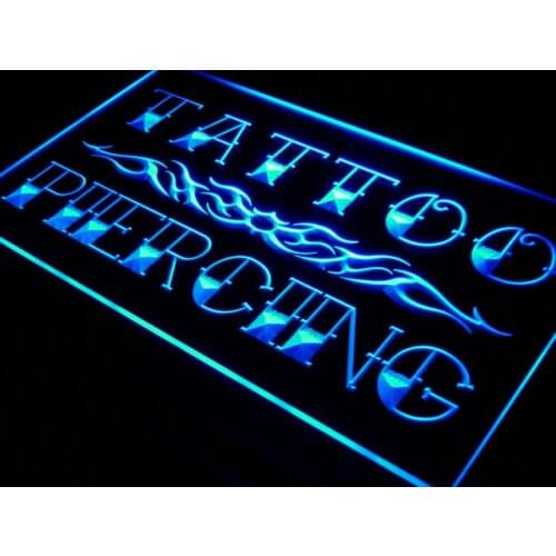 I559 Tattoo Piercing Miami Ink Shop LED Neon Light Light Signs On/Off Switch 20+ Colors 5 Sizes
