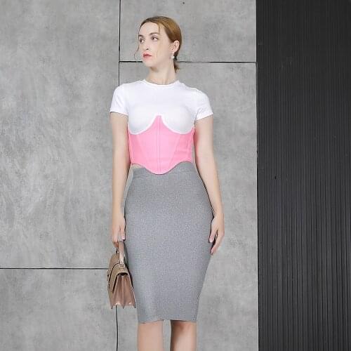 Two Piece Sets For Women 2021 New Summer Bodycon Bandage Skirt Sexy Club Celebrity Evening Party Casual Clothes