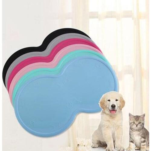 48*27cm Pet Dog Puppy Cat Feeding Mat Pad Cute Cloud Shape Silicone Dish Bowl Food Feed Placement Dog Accessories