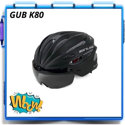 GUB K80 Bike Plus helmet BLACK free installation of magnet adsorption goggles goggles brim 58-62CM