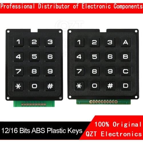 3*4 4*4 Matrix Switch Keyboard Keypad Array Module ABS Plastic Keys 4x4 3x4 12 16 Key Button Membrane Switch DIY Kit for Arduino