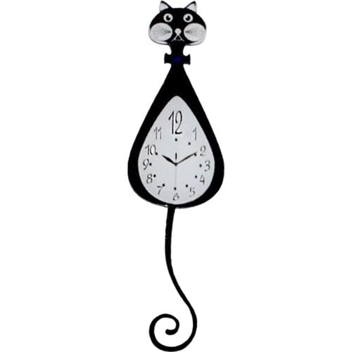 1/12 Scale Dollhouse Miniature Cat Shape Clock Doll House Wall Clock Decor, Dollhouse Living Room Ornaments